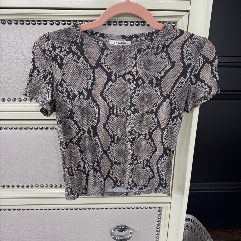 Aritzia Snake Print Crop Top